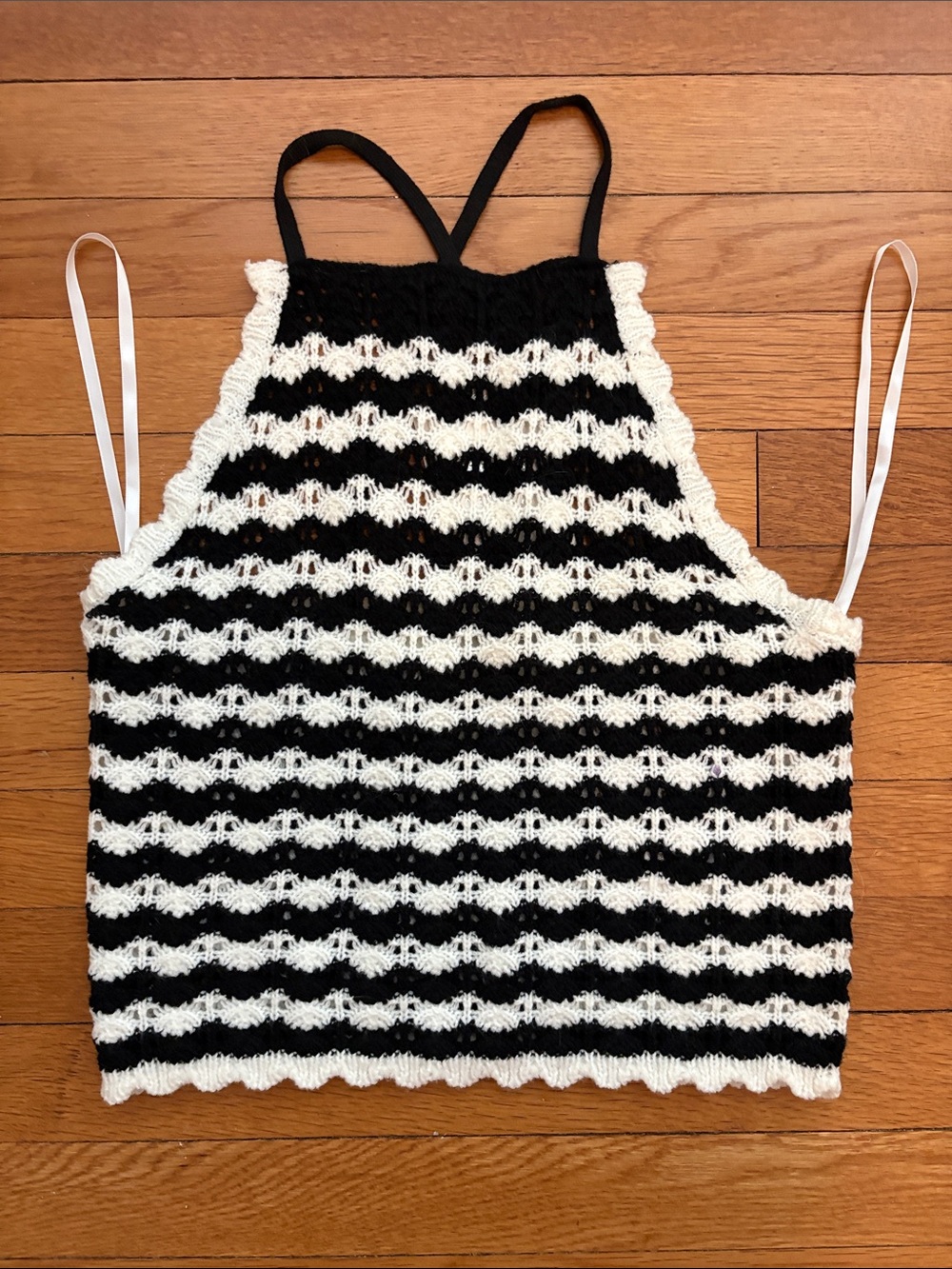 Rebellion Black and White Crochet Tank